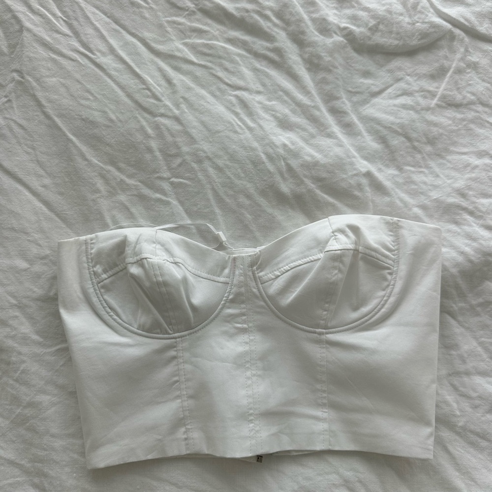 Mango White Bandeau Top crop